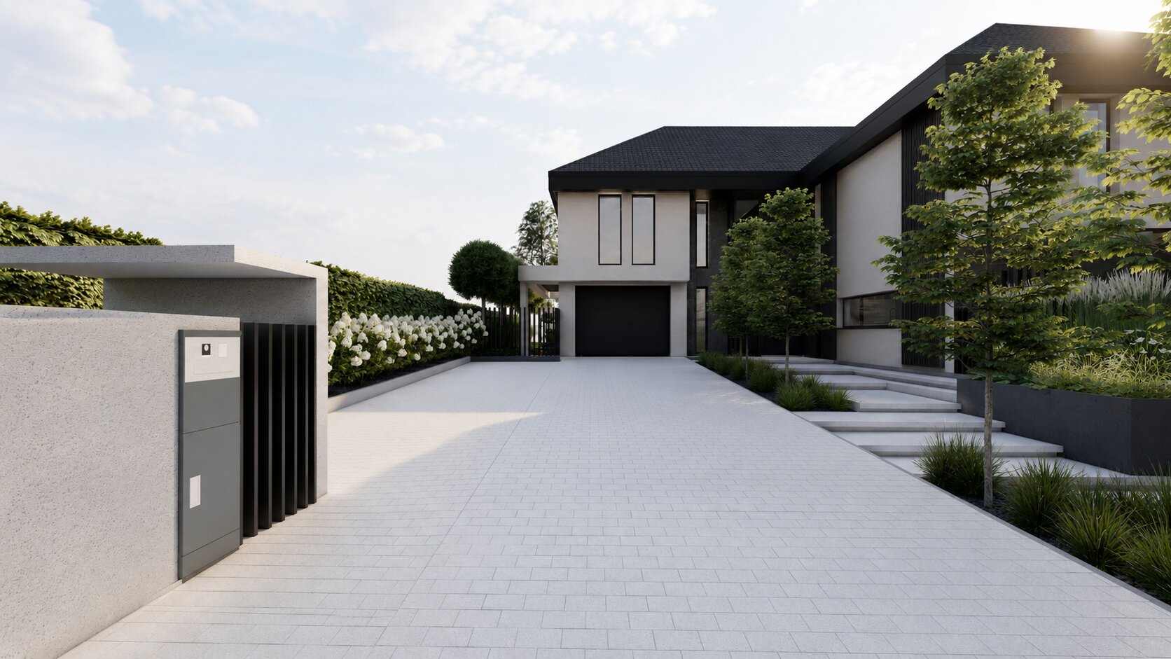 Ogród współczesnej elegancji – Nowy Targ – projekt ogrodu